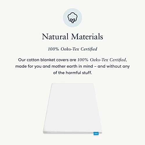 Luna Removable Duvet Cover For Weighted Blanket - 60x80 - Queen Size - Oeko-Tex Cooling Cotton - Machine Washable & 8 Ties For Secure Fastening - Designed In USA - White 3 Luna Removable Duvet Cover For Weighted Blanket - 60x80 - Queen Size - Oeko-Tex Cooling Cotton - Machine Washable & 8 Ties For Secure Fastening - Designed In USA - White