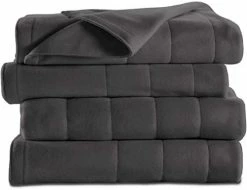 Sunbeam Fleece Electric Heated Warming Blanket Twin Slate Gray Washable 10 Heat Settings -Electric Blankets Sales Store 311h E hmFL. AC