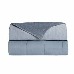 LIFE COMFORT 15llb Premium Weighted Blanket With Removable Warming And Cooling Reversible Cover 48x72, Blue