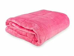 Quiilai Portable Flannel Weighted Blanket 50"x 60" Pink