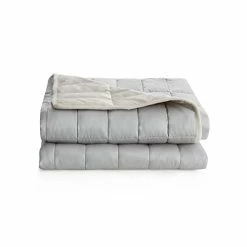Dr. Oz Good Life Center Yourself Dual-Sided Weighted Blanket, 48"x 72" 10lb, Gray/Tan -Electric Blankets Sales Store 317SalGzFEL