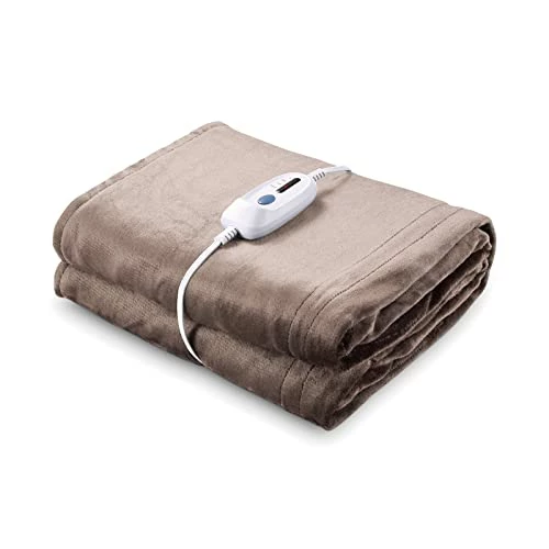 CURECURE Heated Electric Blanket Full Size 72" X 84" Oversized Flannel Heated Blanket With 4 Heating Levels & 10 Hours Auto Off, Comfort Warm Blanket For Bed Sofa Home Office Use, Machine Washable Linen 3 CURECURE Heated Electric Blanket Full Size 72" X 84" Oversized Flannel Heated Blanket With 4 Heating Levels & 10 Hours Auto Off, Comfort Warm Blanket For Bed Sofa Home Office Use, Machine Washable Linen