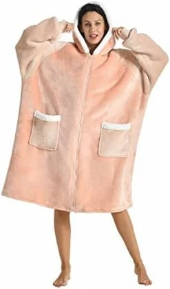 Wearable Blanket Hoodie For Women,Original Oversize Sherpa Blanket Hoodie Sweatshirt With Zipper, Soft Warm Fleece Blanket Hoodie, Gifts For Mom Adult Thick Blanket Hoodie With Pocket For Men Women Navy Blue -Electric Blankets Sales Store 31DYFoiH9uL. AC