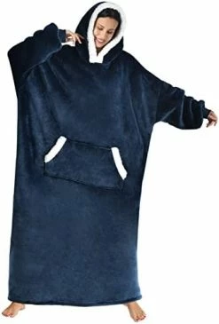 Oversized Wearable Blanket Hoodie,Unisex Thick Blanket Hoodie Sweatshirt,Cozy Giant Fleece Lounging Blanket For Adult Navy Blue -Electric Blankets Sales Store 31EQWpoUUGL. AC