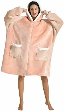 Wearable Blanket Hoodie For Women,Original Oversize Sherpa Blanket Hoodie Sweatshirt With Zipper, Soft Warm Fleece Blanket Hoodie, Gifts For Mom Adult Thick Blanket Hoodie With Pocket For Men Women Navy Blue -Electric Blankets Sales Store 31F3FKKIjYL. AC