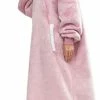 HBlife Oversized Long Wearable Blanket Hoodie For Adult, Thick Sherpa Sweatshirt With Elastic Sleeves And Giant Pockets Super Warm And Cozy Fuzzy Plush Fleece Blanket Jacket, Pink 1 HBlife Oversized Long Wearable Blanket Hoodie For Adult, Thick Sherpa Sweatshirt With Elastic Sleeves And Giant Pockets Super Warm And Cozy Fuzzy Plush Fleece Blanket Jacket, Pink -Electric Blankets Sales Store 31G5DiifzqL