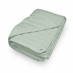 Ambesonne Weighted Heavy Blanket 15 Lbs, Home Decorative Microfiber Quilted Duvet Micro Glass Beads 7 Layers King Size Bed With High Breathability Throw For Hot Sleepers Single Color, 60" X 80", Aqua