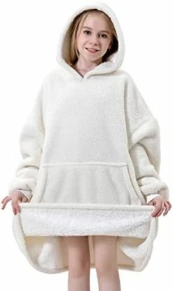FestiCorp Oversized Cozy Blanket Hoodie For Men And Women - Soft And Warm Sherpa Wearable Sweatshirt Blankets, Double Layer Blanket Sweater With Giant Sleeves, Hood And Pocket For Gifts, Dark Gray -Electric Blankets Sales Store 31Kjq9kHoCL. AC