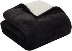 Thesis Home Weighted Blanket With Premium Glass Beads For Kids And Adults - 100% Brushed Microfiber Plush Reversible Sherpa Calming Blanket - 10 Lbs - 50 X 60, Taupe -Electric Blankets Sales Store 31OK M42bBL. AC