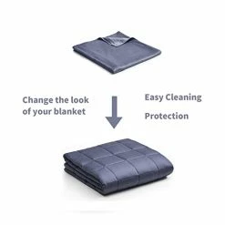 Ourea 60"x80" Removable Duvet Cover For Weighted Blanket, Heavy Blanket Duvet Cover, Soft And Washable Cover (Dark Grey) -Electric Blankets Sales Store 31QaQTeVw4L