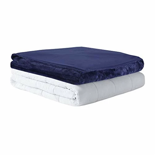 MP2 Glacier Weighted Blanket With Nano-Ceramic Beads Reversible Cooling & Warm Cover For Hot And Cold Sleepers, 60 In X 80 In 20 Lb, Navy 3 MP2 Glacier Weighted Blanket With Nano-Ceramic Beads Reversible Cooling & Warm Cover For Hot And Cold Sleepers, 60 In X 80 In 20 Lb, Navy