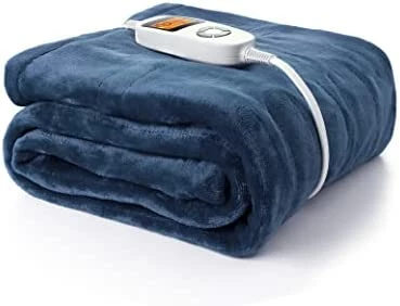 Evajoy Electric Heated Blanket Full Twin Size Heated Throw Blanket 72" X 84" Soft Flannel Fast Heating Blanket With 10 Heating Levels 1-12 Hours Timer Auto-Off Overheating Protection Machine Washable Navy Blue 8 Evajoy Electric Heated Blanket Full Twin Size Heated Throw Blanket 72" X 84" Soft Flannel Fast Heating Blanket With 10 Heating Levels 1-12 Hours Timer Auto-Off Overheating Protection Machine Washable Navy Blue - Image 6