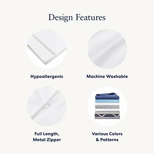Luna Removable Duvet Cover For Weighted Blanket - 60x80 - Queen Size - Oeko-Tex Cooling Cotton - Machine Washable & 8 Ties For Secure Fastening - Designed In USA - White 4 Luna Removable Duvet Cover For Weighted Blanket - 60x80 - Queen Size - Oeko-Tex Cooling Cotton - Machine Washable & 8 Ties For Secure Fastening - Designed In USA - White - Image 2