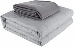 Bedcolor Weighted Blannket Set For Adults-Queen Size Light Grey Cotton Heavy Blanket With Duvet Cover (Grey Weighted Blanket With Light Blue Cover, 60*80 Inches-22 Lbs) -Electric Blankets Sales Store 31h6fjXSIL. AC 2