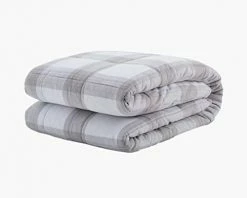 Gravity Blanket Sherpa Weighted Blanket, 10 Lbs Light Grey Plaid 48" X 66", The Original Weighted Blanket For Sleep, Brushed Flannel Sherpa Blanket, Cotton Made Breathable Throw Blanket -Electric Blankets Sales Store 31kV 4Mfo3L. AC