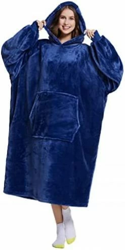 CozyLeep Wearable Blanket Hoodie For Women And Men, Warm And Cozy Hooded Blanket Sweatshirt, Thick Long-Length Flannel Blanket Jacket With Giant Pocket, Dark Gray Grey -Electric Blankets Sales Store 31nLwKLggEL. AC