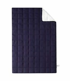 Well Being Super Soft Weighted Blanket Reverse To Sherpa, 12 Lbs, 48"x72", Navy (Model: WK631520) Grey -Electric Blankets Sales Store 31plFKDbWuL