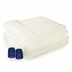 Thermee Micro Flannel King-Size Electric Heated Blanket, Machine Wash & Dry, Timer & Safety Shutoff, 108Lx90W, Sand