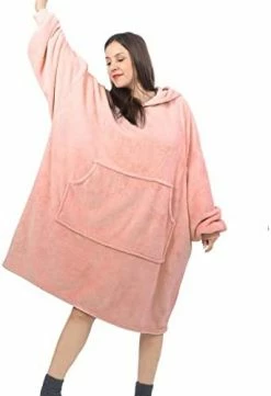 Daverose Lengthened Oversized Blanket Hoodie Wearable Blanket Sweatshirt For Women Adult And Kids - Light Pink Hoodie Blanket Hooded Blanket With Sleeves And Giant Pocket, Super Warm Cozy Blanket -Electric Blankets Sales Store 31x1Ze0kSgL. AC