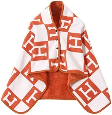 XING YE CHUAN Fleece Wearable Blanket, Comfy Poncho Throw With Buttons, Plush Sleeveless Blankets, For Women Cape Wrap Cover For Lightweight Microfiber Plaid Design (White) 12 XING YE CHUAN Fleece Wearable Blanket, Comfy Poncho Throw With Buttons, Plush Sleeveless Blankets, For Women Cape Wrap Cover For Lightweight Microfiber Plaid Design (White) - Image 10