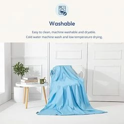 Aimon Weighted Blanket Cover For Adults (48"x72",Blue,Twin Size,Side Zipper) Cotton Duvet Cover For Weighted Blanket, Washable Heavy Blanket Cover With 8 Ties -Electric Blankets Sales Store 4101UrAGxcL