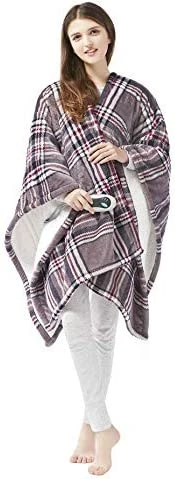 Beautyrest Reversible Sherpa To Fleece Electric Wrap Poncho Blanket Shawl Wearable, Auto Shut Off, Virtually Zero EMF, Multi Heat Setting, UL Certified, Machine Washable, Tan 50" X 64" 11 Beautyrest Reversible Sherpa To Fleece Electric Wrap Poncho Blanket Shawl Wearable, Auto Shut Off, Virtually Zero EMF, Multi Heat Setting, UL Certified, Machine Washable, Tan 50" X 64" - Image 9