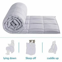 Bedsure Weighted Blanket 15 Pounds - 60 X 80 Inch Queen ,Weighted Blankets Adult With Glass Beads 100% Cotton Light Grey Heavy Blanket 16 Bedsure Weighted Blanket 15 Pounds - 60 X 80 Inch Queen ,Weighted Blankets Adult With Glass Beads 100% Cotton Light Grey Heavy Blanket -Electric Blankets Sales Store 411RpnUnH7L
