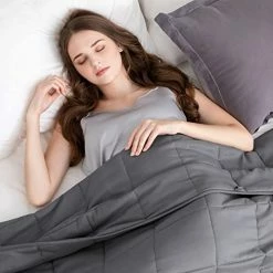 Sunolga Weighted Blanket King Size Oeko-Tex Certified (20 Lbs, 88 X 104 Inch) 100% Cotton Material With Premium Glass Beads Perfect For Couples Use On Queen/King Bed Light Grey -Electric Blankets Sales Store 41231TIn3L. AC