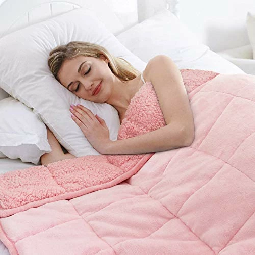 Coolplus Sherpa Weighted Blanket 15 Lbs, Soft Fleece And Sherpa Dual Sided Heavy Blankets For Adult, Plush Warm Throw For Twin Size Bed, 48 X 72 Inch, Pink 3 Coolplus Sherpa Weighted Blanket 15 Lbs, Soft Fleece And Sherpa Dual Sided Heavy Blankets For Adult, Plush Warm Throw For Twin Size Bed, 48 X 72 Inch, Pink