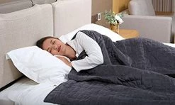 COOLZEN Ultra-Cooling Weighted Blanket 15 Lbs & Removable Cover - Premium Glass Beads - Gray All Season Warm & Cool Cotton/Minky Breathable 60”x80” -Electric Blankets Sales Store 412uUsDqT1L