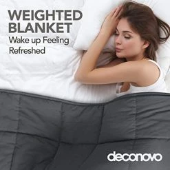 Deconovo Weighted Blanket 100% Cotton Heavy Blanket Filled With Glass Beads (60 X 80 Inch | 15 Lbs) -Electric Blankets Sales Store 412vGsdXz3L