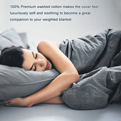 Generic Duvet Cover For Weighted Blanket, Heavy Blanket Removable Cover With Breathable Washed Cotton, Microfiber Duvet Cover & Side Zipper With 4 Corner Ties (60"x80") 6 Generic Duvet Cover For Weighted Blanket, Heavy Blanket Removable Cover With Breathable Washed Cotton, Microfiber Duvet Cover & Side Zipper With 4 Corner Ties (60"x80") - Image 4