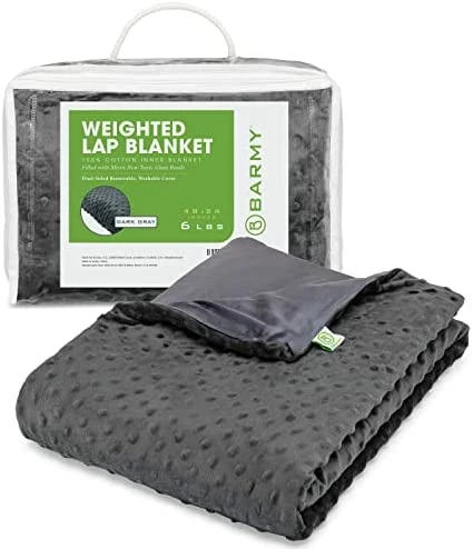 BARMY Weighted Lap Blanket (48"x24", 6lbs) Weighted Lap Pad With Removable Cover For Adults, Teens And Kids, Cotton Inner Blanket, Weighted Throw Blanket - Cool Gray 8 BARMY Weighted Lap Blanket (48"x24", 6lbs) Weighted Lap Pad With Removable Cover For Adults, Teens And Kids, Cotton Inner Blanket, Weighted Throw Blanket - Cool Gray - Image 6