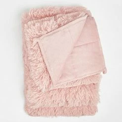 Sienna Fluffy Fleece Weighted Blanket Throw - Blush, 49" X 71" - 6kg -Electric Blankets Sales Store 413UsPgkGVL
