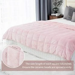Sherpa Fleece Weighted Blanket 15lbs For Adult, Immtree Soft Flannel Shaggy Cozy Fuzzy Fluffy Heavy Hug Blanket, Dual Sided Sofa Bedding Bed Sofa Blanket For Better Sleep, 48 X 72 Inches, Pink -Electric Blankets Sales Store 413qvNDNWaL