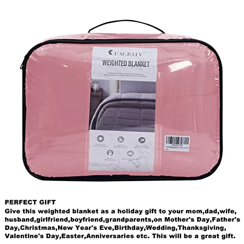 HOSUKKO Weighted Blanket - Pink 60"x80" 15lbs Flannel Sherpa Breathable Soft Warm Thick Heavy Blanket With Premium 0.8mm Glass Beads Big Winter Blanket Throw For Adult 7 HOSUKKO Weighted Blanket - Pink 60"x80" 15lbs Flannel Sherpa Breathable Soft Warm Thick Heavy Blanket With Premium 0.8mm Glass Beads Big Winter Blanket Throw For Adult - Image 5