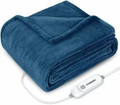 COMFIER Heated Blanket 50x60, Fast Heating Blanket Throw, Grey Soft Flannel Heated Throw Electric Blanket, 3 Heat Levels & 4 Hours Auto Shut Off, Machine Washable,Grey, Home Office Use -Electric Blankets Sales Store 41591jSf2BL. AC