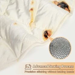 Aucern Burrito Weighted Blanket 71 Inches 15 Lbs For Adult And Kids, Tortilla Heavy Blanket With Velvet Material And Glass Beads, Food Taco Blanket Funny Gift For Women And Men, Bed Blankets, Beige -Electric Blankets Sales Store 415QNbq94rL