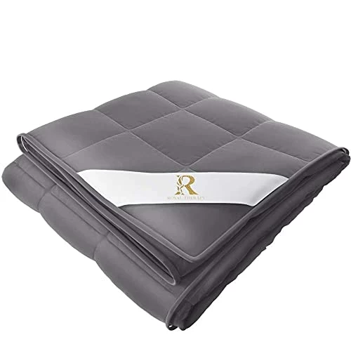 Royal Therapy Weighted Blanket - Heavy 100% Cotton Blankets With Premium Glass Beads (48''x78'' 15lbs, Royal Grey), Suitable For One Person (~150lb) - Use On Twin/Queen Bed 3 Royal Therapy Weighted Blanket - Heavy 100% Cotton Blankets With Premium Glass Beads (48''x78'' 15lbs, Royal Grey), Suitable For One Person (~150lb) - Use On Twin/Queen Bed