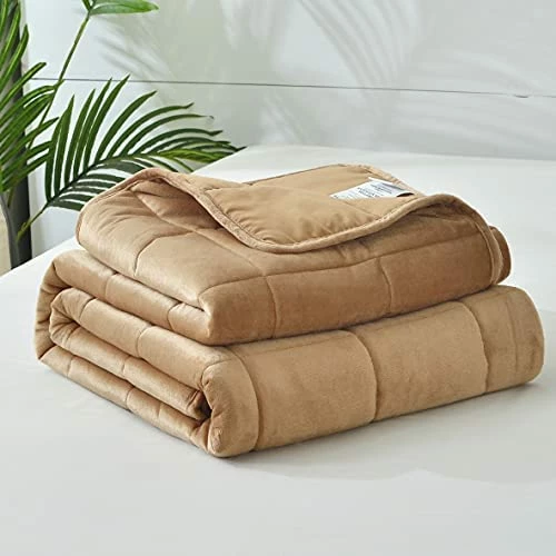 Solid Stitched Oversized Weighted Blanket Micromink Microfiber Throw Comfort Box Stitching Twin Queen King Cal King Calming 15lbs, 20lbs, 25lbs Soft Blanket (King, Chocolate) 17 Solid Stitched Oversized Weighted Blanket Micromink Microfiber Throw Comfort Box Stitching Twin Queen King Cal King Calming 15lbs, 20lbs, 25lbs Soft Blanket (King, Chocolate) - Image 15