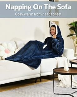 Oversized Wearable Blanket Hoodie,Unisex Thick Blanket Hoodie Sweatshirt,Cozy Giant Fleece Lounging Blanket For Adult -Electric Blankets Sales Store 4160dRyNsvL