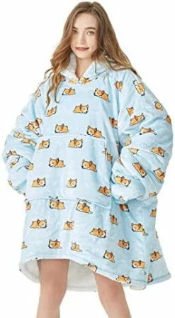 Homemate Wearable Blanket Hoodie, Cute And Funny Patterns Oversized Hoodie Sweatshirt Blanket For Adults Women Men，Cozy，Warm，Fuzzy Hoodie Blanket Leopard -Electric Blankets Sales Store 416TlII3p6L. AC