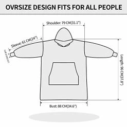 FestiCorp Oversized Cozy Blanket Hoodie For Men And Women - Soft And Warm Sherpa Wearable Sweatshirt Blankets, Double Layer Blanket Sweater With Giant Sleeves, Hood And Pocket For Gifts, Dark Gray -Electric Blankets Sales Store 416e84lnkoL