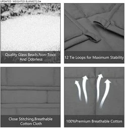 Sunolga Weighted Blanket King Size Oeko-Tex Certified (15 Lbs, 88 X 104 Inch) 100% Cotton Material With Premium Glass Beads Perfect For Couples -Electric Blankets Sales Store 4173eo3QTzL 2