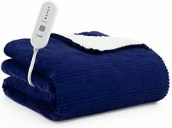 Homemate Heated Blanket Electric Throw - 50"x60" Heating Blanket Throw 4 Hours Auto-Off 5 Heat Levels Heat Blanket Over-Heat Protection Soft Flannel Sherpa Heater Blanket Electric ETL Certification Navy Blue 16 Homemate Heated Blanket Electric Throw - 50"x60" Heating Blanket Throw 4 Hours Auto-Off 5 Heat Levels Heat Blanket Over-Heat Protection Soft Flannel Sherpa Heater Blanket Electric ETL Certification Navy Blue -Electric Blankets Sales Store 417NC8RlOvL. AC