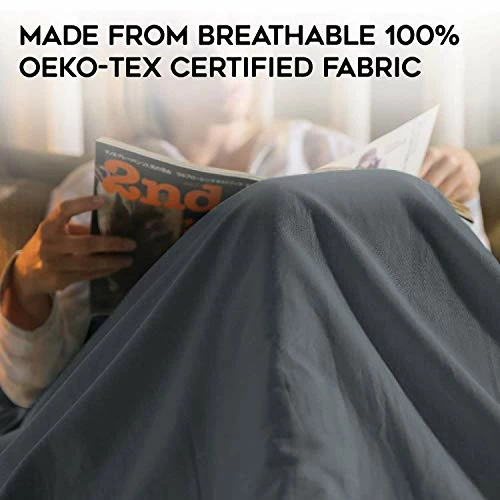 YnM Bamboo Duvet Cover For Weighted Blankets (Dark Grey, 60''x80'') Cotton Removable Cover White Goose 7 YnM Bamboo Duvet Cover For Weighted Blankets (Dark Grey, 60''x80'') Cotton Removable Cover White Goose - Image 5