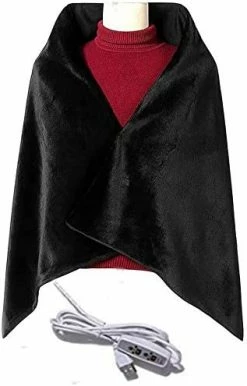 Z-YQL USB Heated Shawl Heated Blanket Plush Flannel Blanket With 3-Setting Heat Controller Cord For Car Office Home(100x65 Cm) (Black) 17 Z-YQL USB Heated Shawl Heated Blanket Plush Flannel Blanket With 3-Setting Heat Controller Cord For Car Office Home(100x65 Cm) (Black) -Electric Blankets Sales Store 4180dvJmAvL. AC