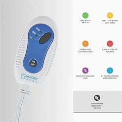 Comfort Spaces Luxury Microplush 1 Piece Electric Wrap Blanket Super Soft And Warm Reversible Heated Throw Poncho With Auto Shutoff, 50 In X 64 In, Blue -Electric Blankets Sales Store 418IO7ku8LL