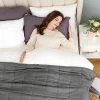 HBlife Weighted Blanket 20lbs For Adults, 100% Oeko-Tex Certified Cozy Heavy Blanket King Size With Premium Glass Beads, Dark Grey 88X104 Inches -Electric Blankets Sales Store 418aZg3ontL