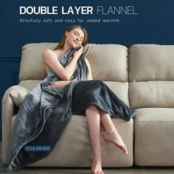 VAAGHANM Heated Blanket Electric Throw - 10 Heating Levels And 1-10 Hours Auto Off, Soft Flannel Heating Blanket 50"x60", Machine Washable Electric Throw Blanket, Fast Heating, ETL Certified, Home Office Use -Electric Blankets Sales Store 418ac37geEL